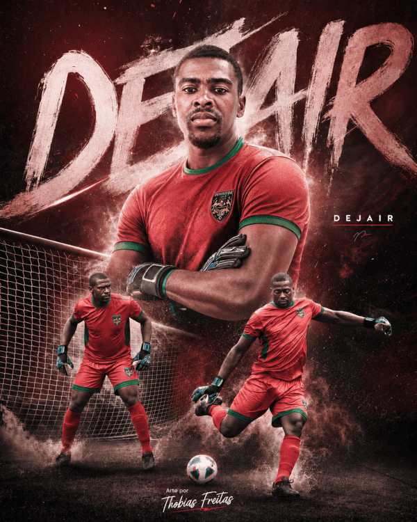 Flyer do goleiro Dejair
