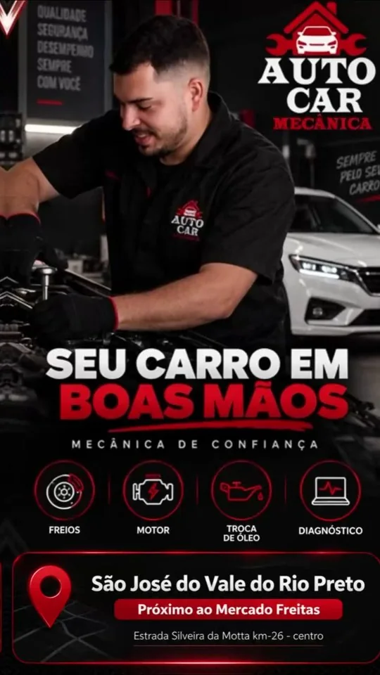 Story da Auto Car Mecânica: freios, motor e troca de óleo